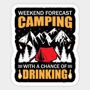 Camping Drinkking T - Shirt Design Sticker